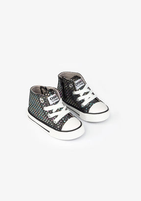 OSITO Shoes Baby's Lead Hearts Hi-Top Sneakers