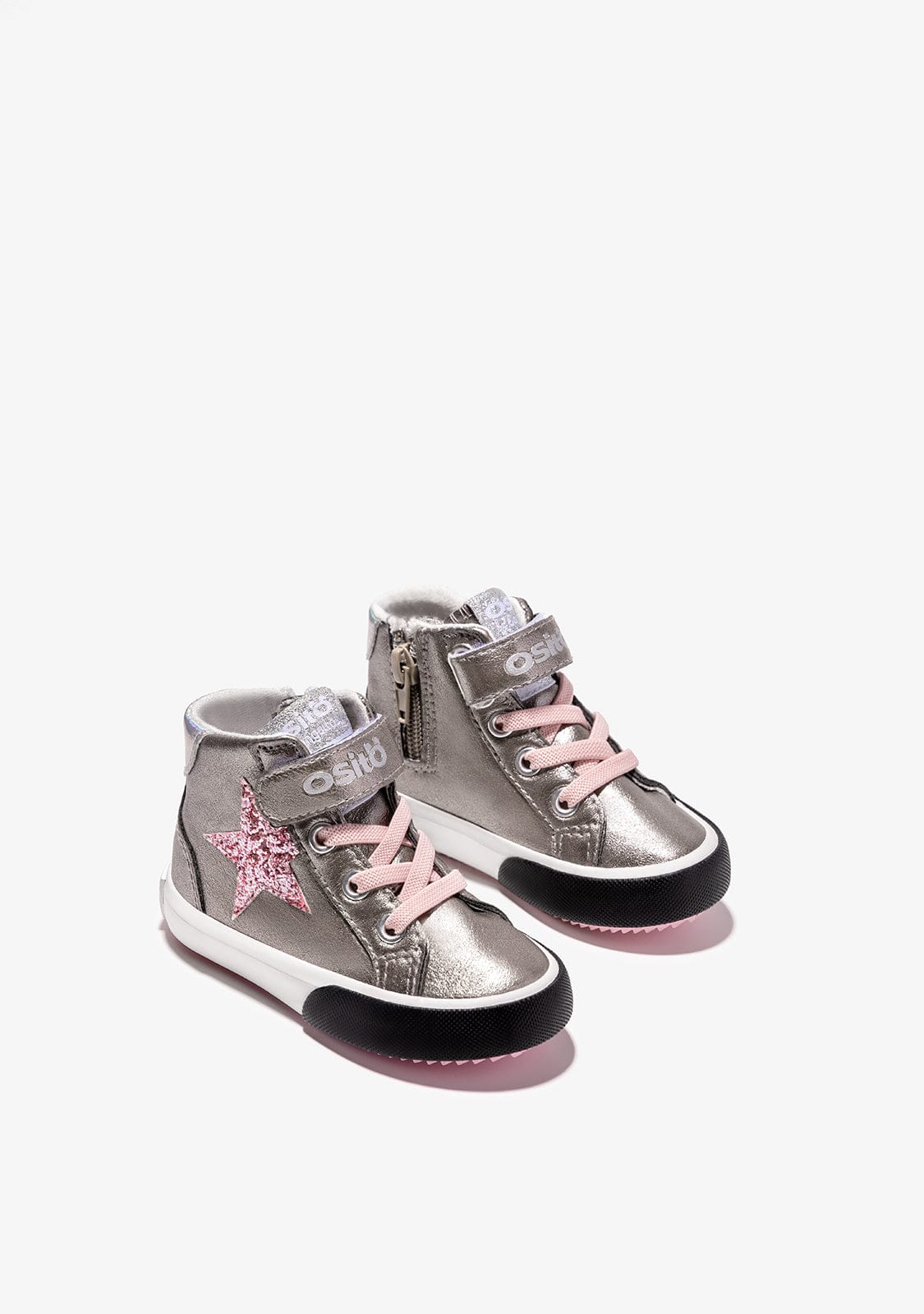 OSITO Shoes Baby's Lead Star Glitter Hi-Top Sneakers