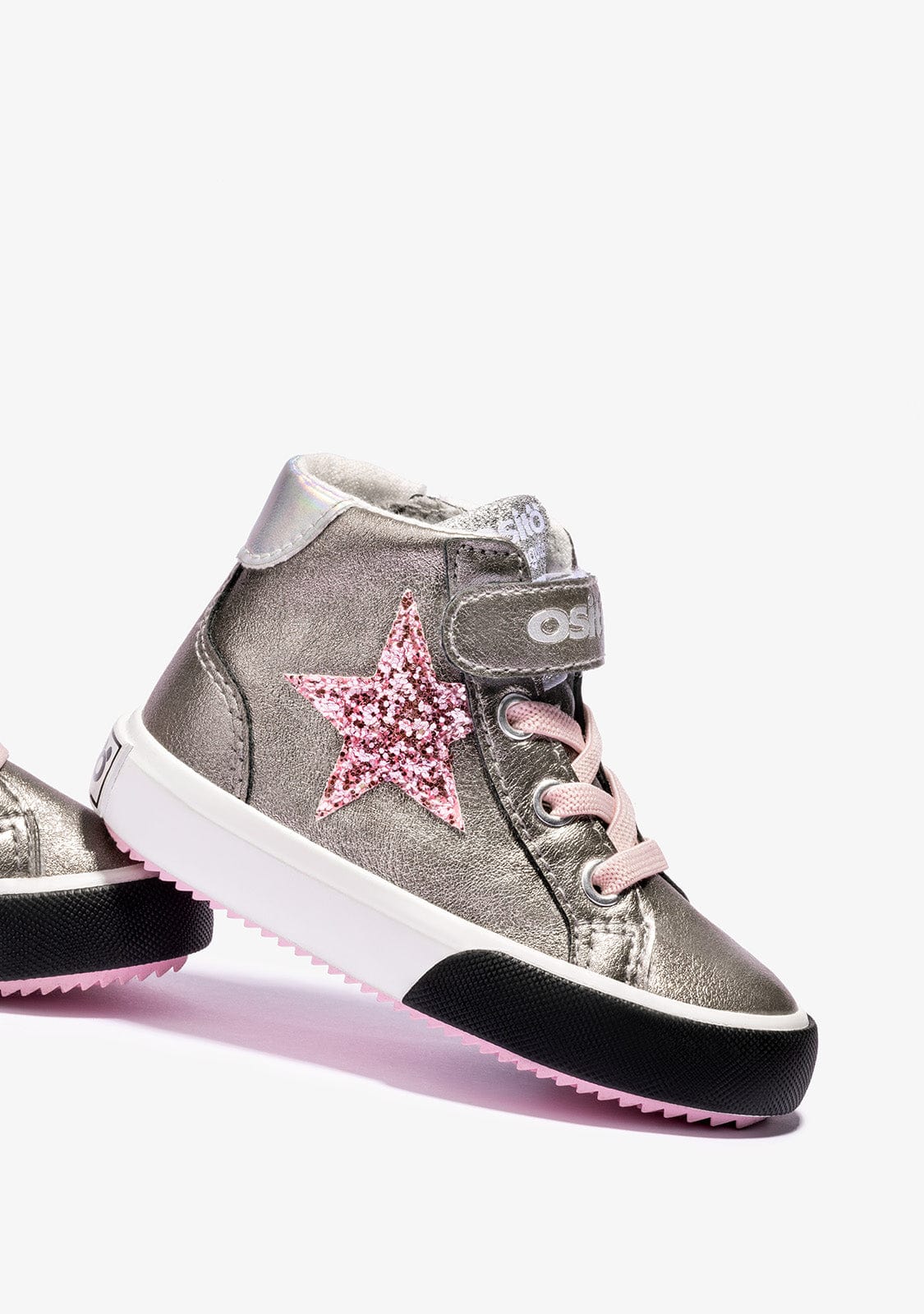 OSITO Shoes Baby's Lead Star Glitter Hi-Top Sneakers