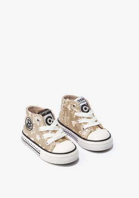 OSITO Shoes Baby's Light Gold Glows in the Dark Hi-Top Sneakers