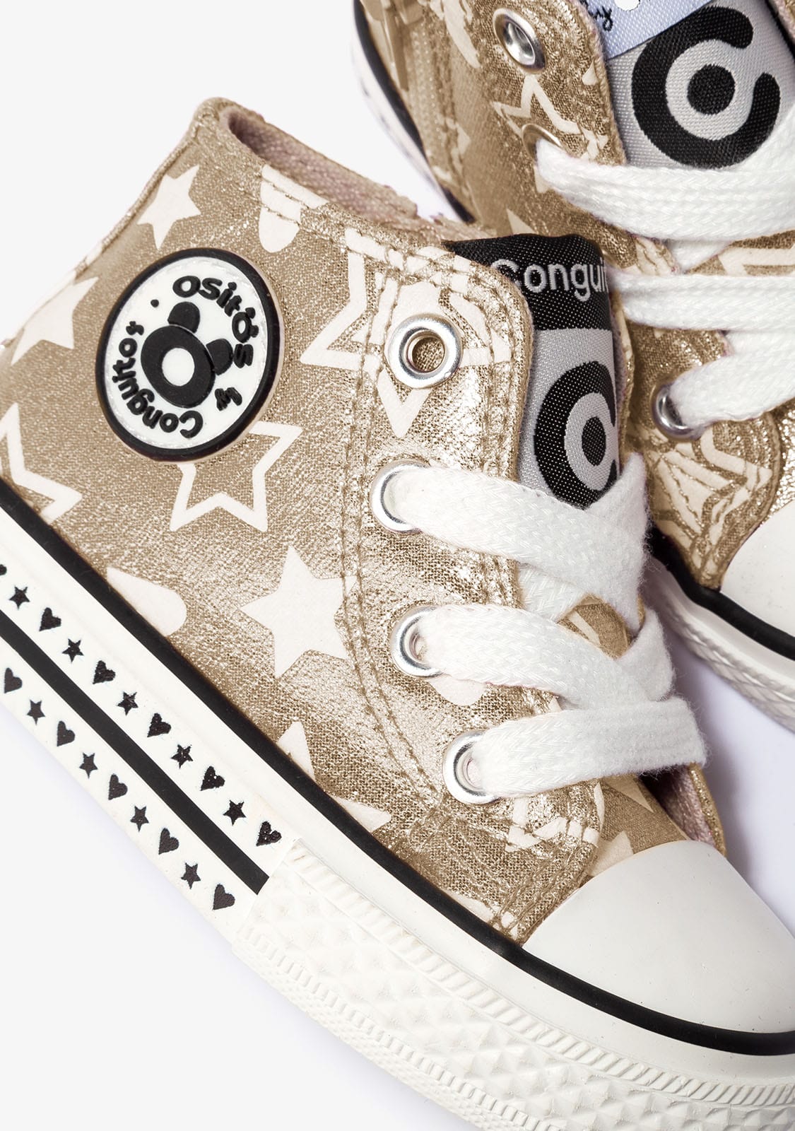 OSITO Shoes Baby's Light Gold Glows in the Dark Hi-Top Sneakers
