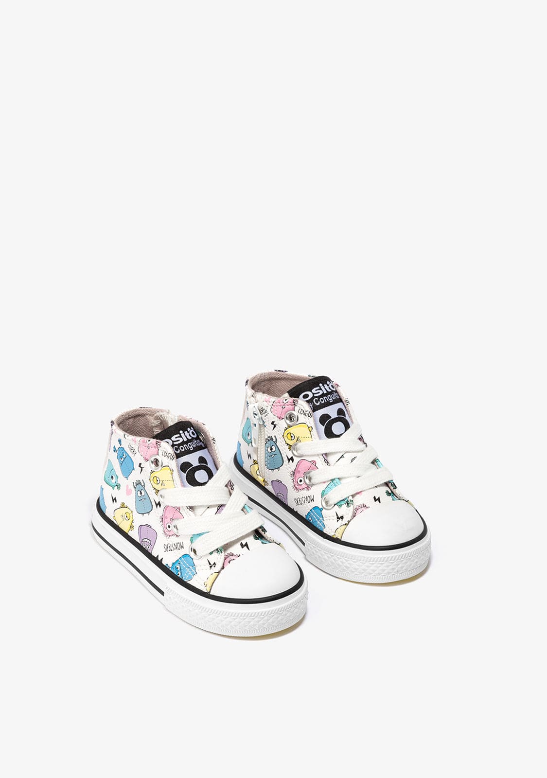OSITO Shoes Baby's Monster High-Top Sneakers White Napa