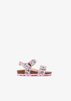 OSITO Shoes Baby's Multi Unicorn Print Bio Sandals