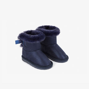 OSITO Shoes Baby's Navy Metallized Australian Boots