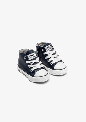 OSITO Shoes Baby's Navy Napa Hi-Top Sneakers