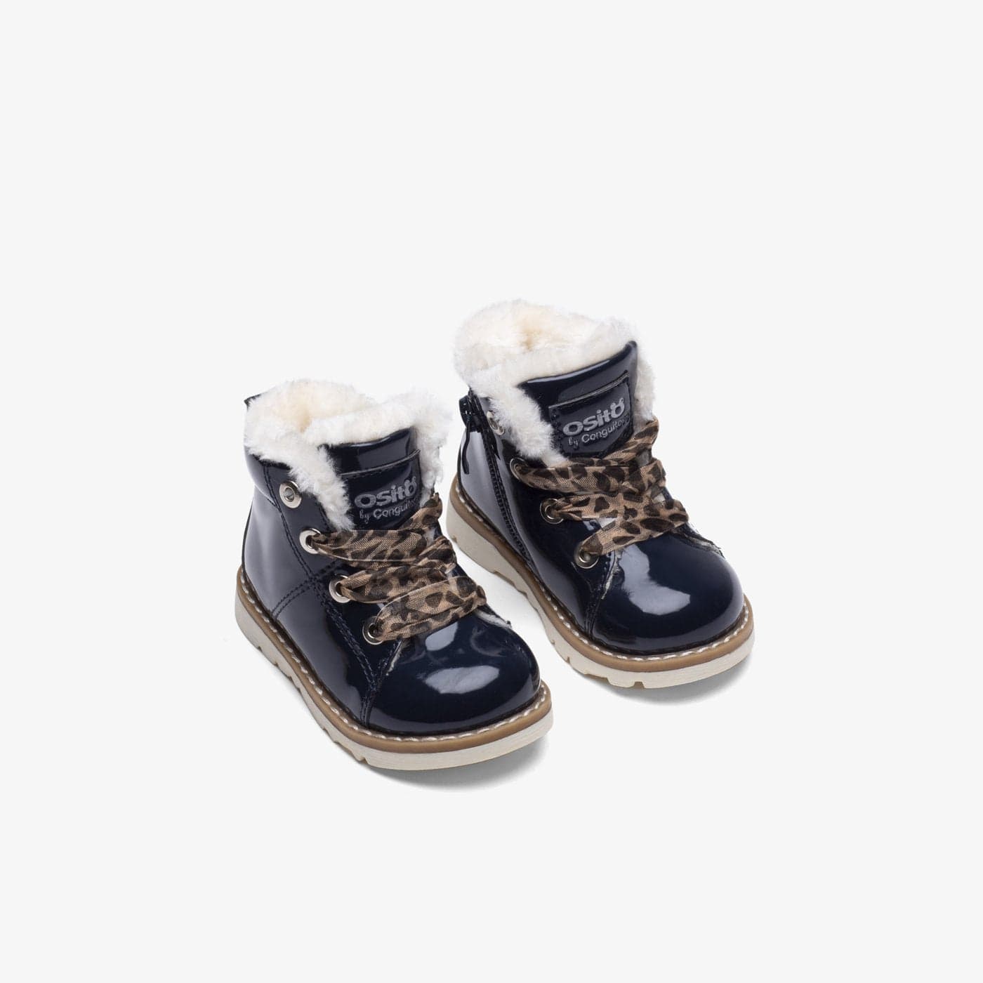 OSITO Shoes Baby's Navy Patent Leather Boots