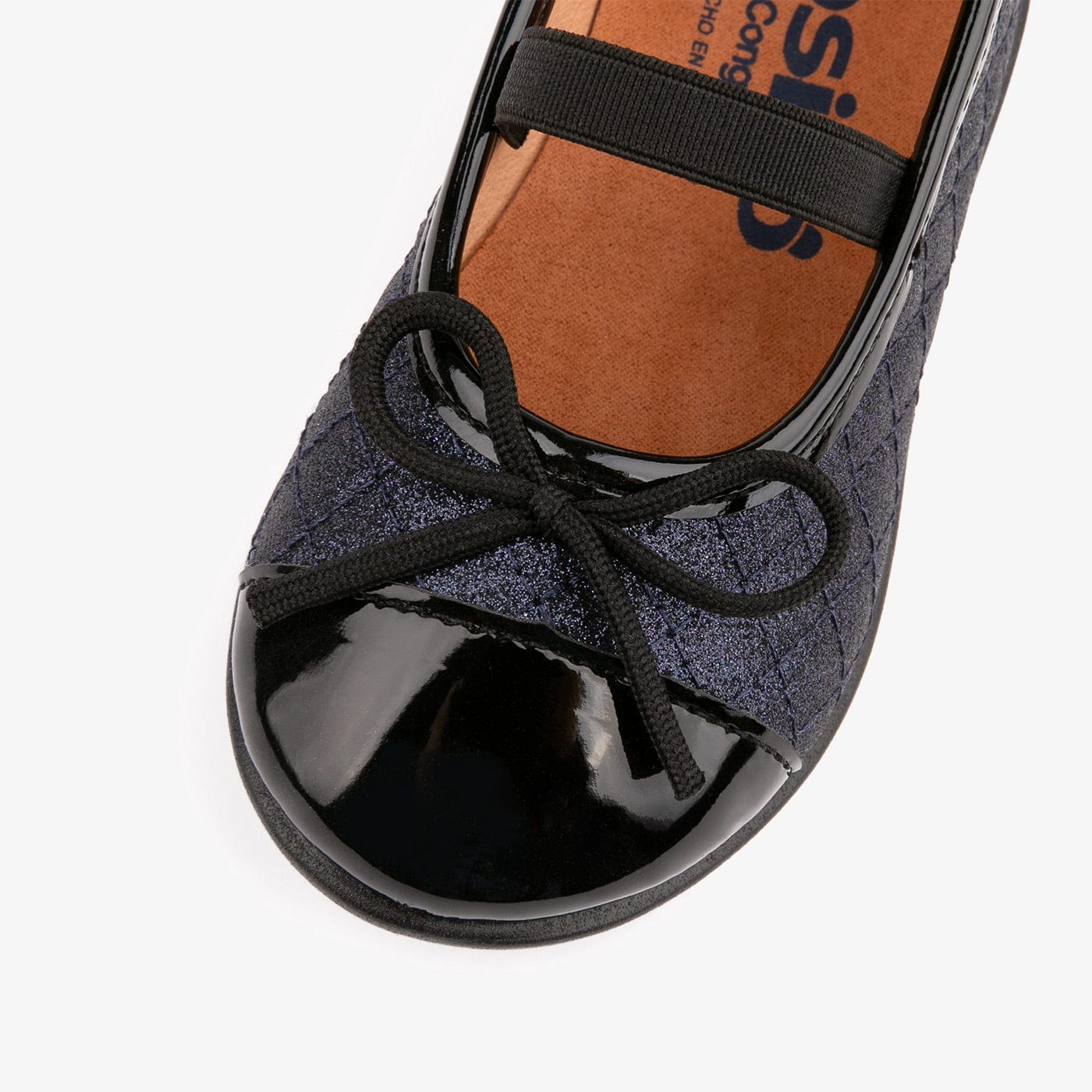OSITO Shoes Baby's Navy Quilted With Bow Ballerinas Glitter