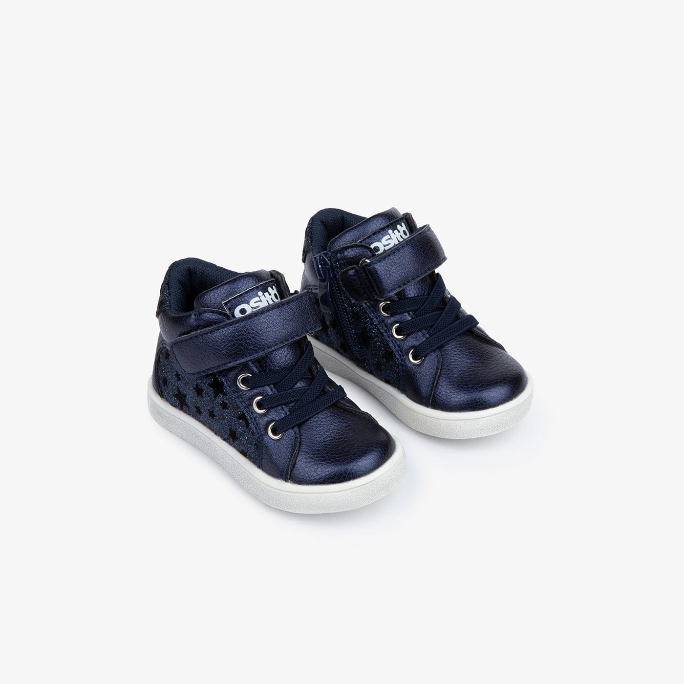 OSITO Shoes Baby's Navy Star Ankle Boots Glitter