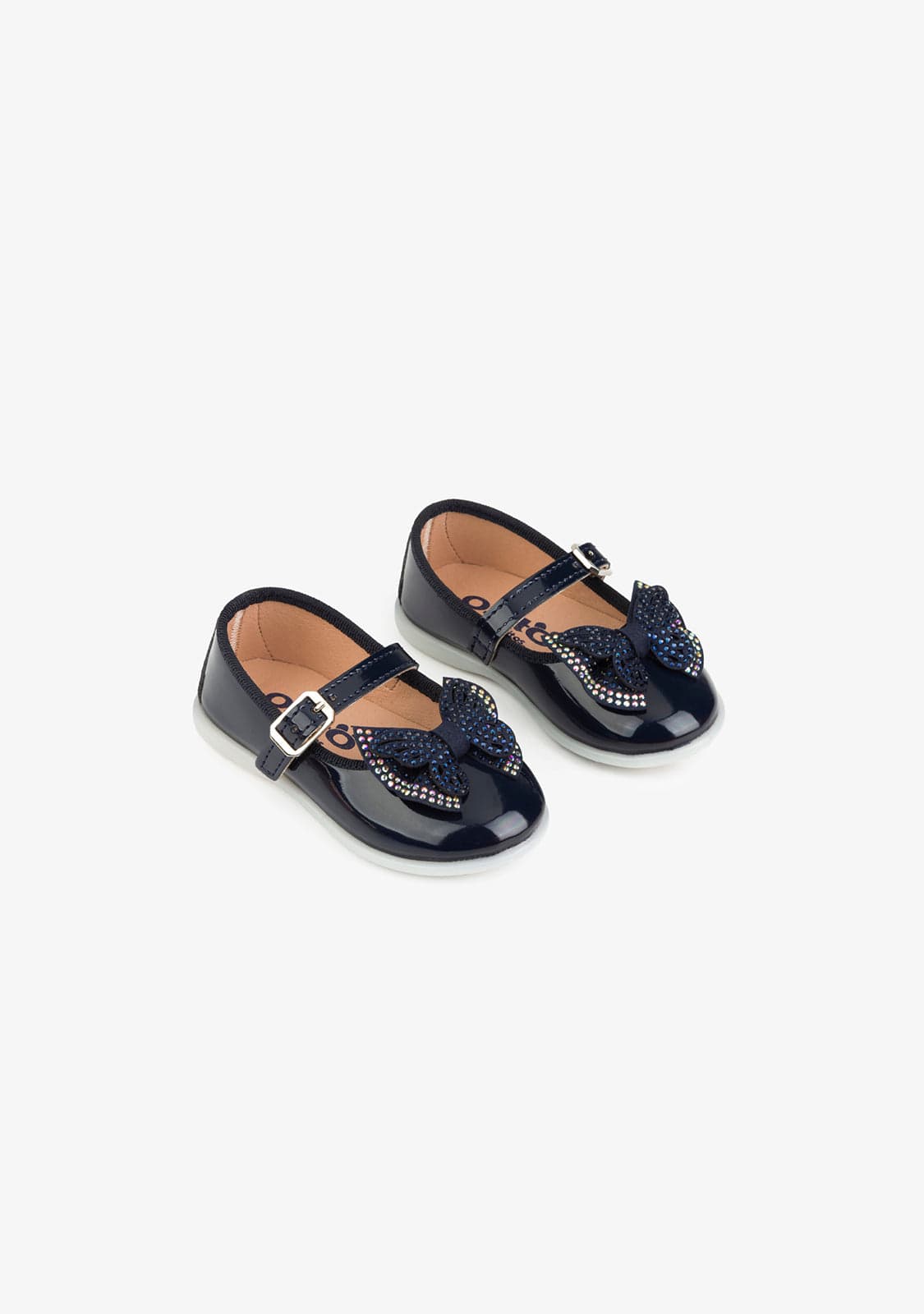 OSITO Shoes Baby's Navy Strass Bow Mary Janes