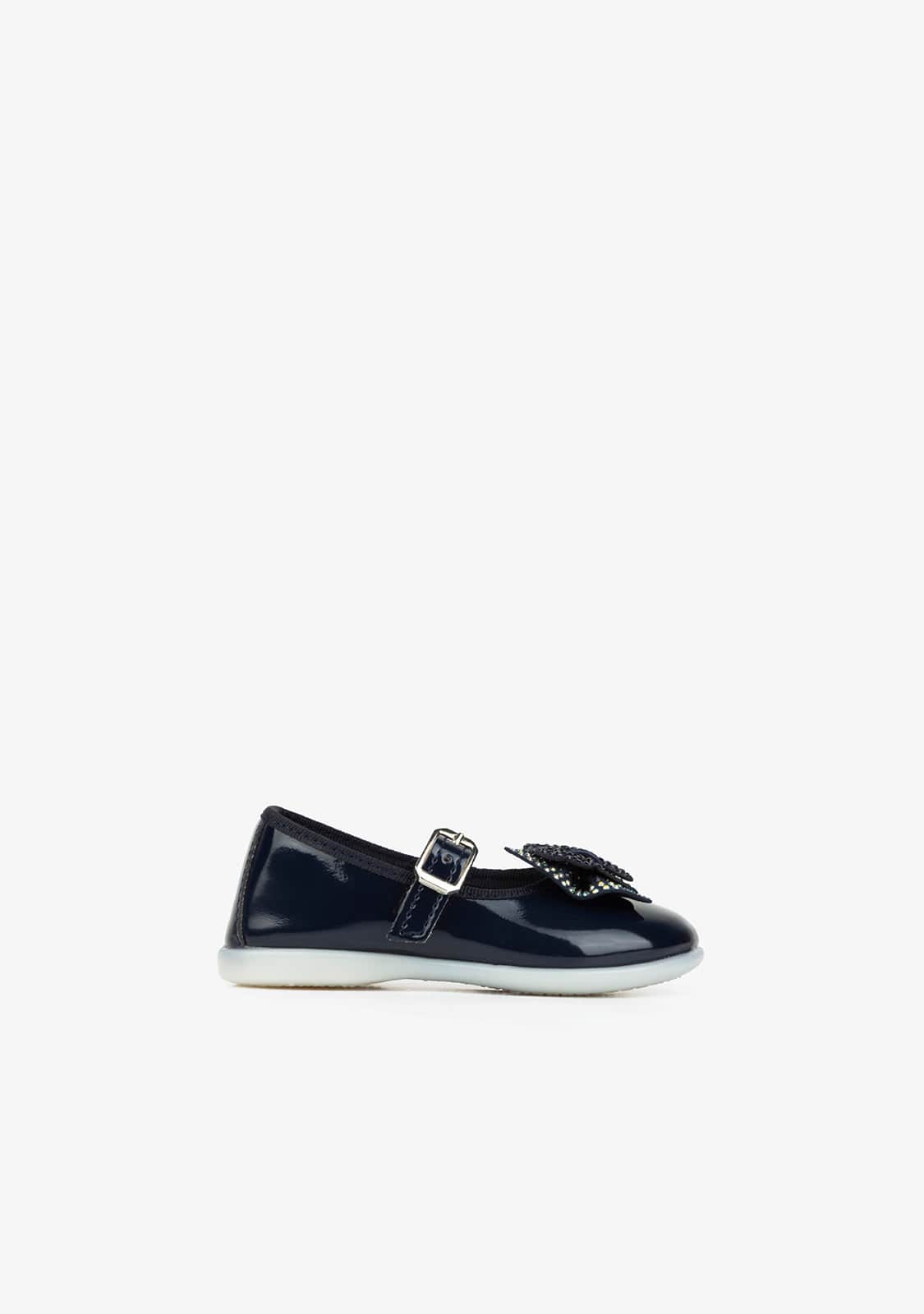 OSITO Shoes Baby's Navy Strass Bow Mary Janes