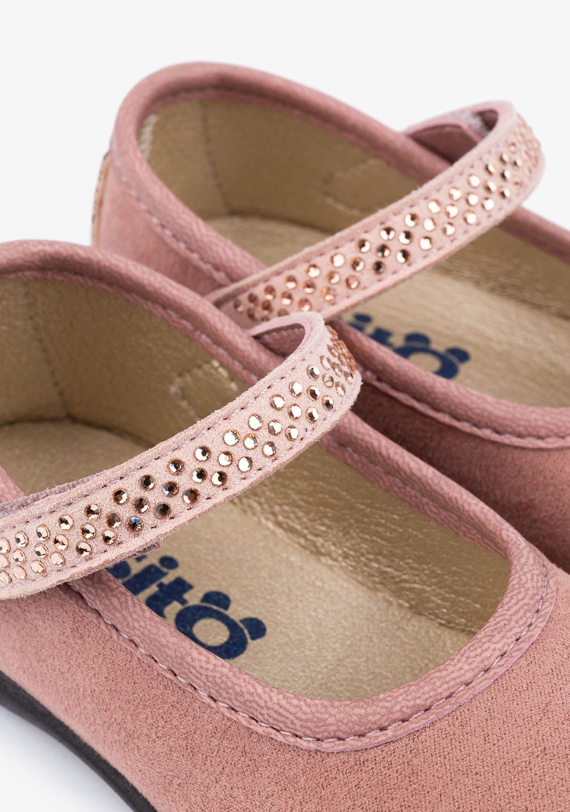 OSITO Shoes Baby's Pink Ballerinas With Rhinestones