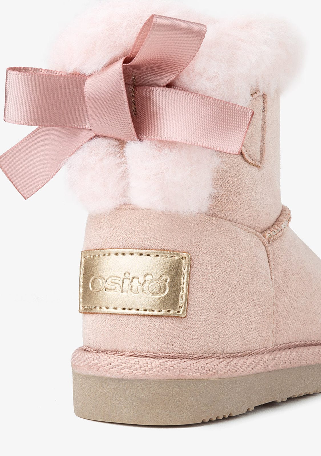 OSITO Shoes Baby's Pink Bow Water Repellent Australian Boots