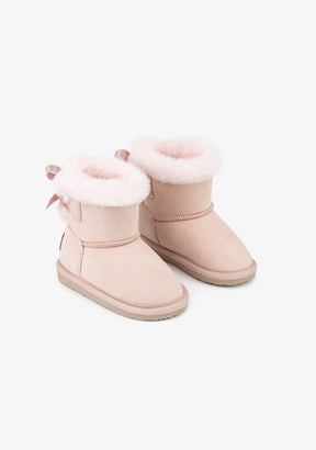 OSITO Shoes Baby's Pink Bow Water Repellent Australian Boots