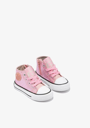 OSITO Shoes Baby's Pink Glitter Hi-Top Sneakers