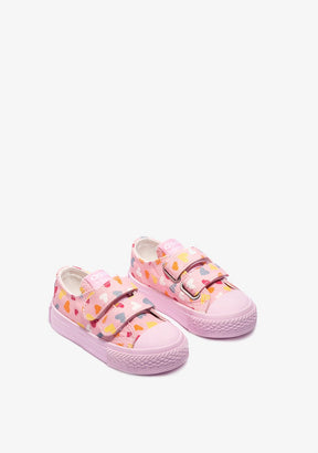 OSITO Shoes Baby's Pink Heart Sneakers Canvas