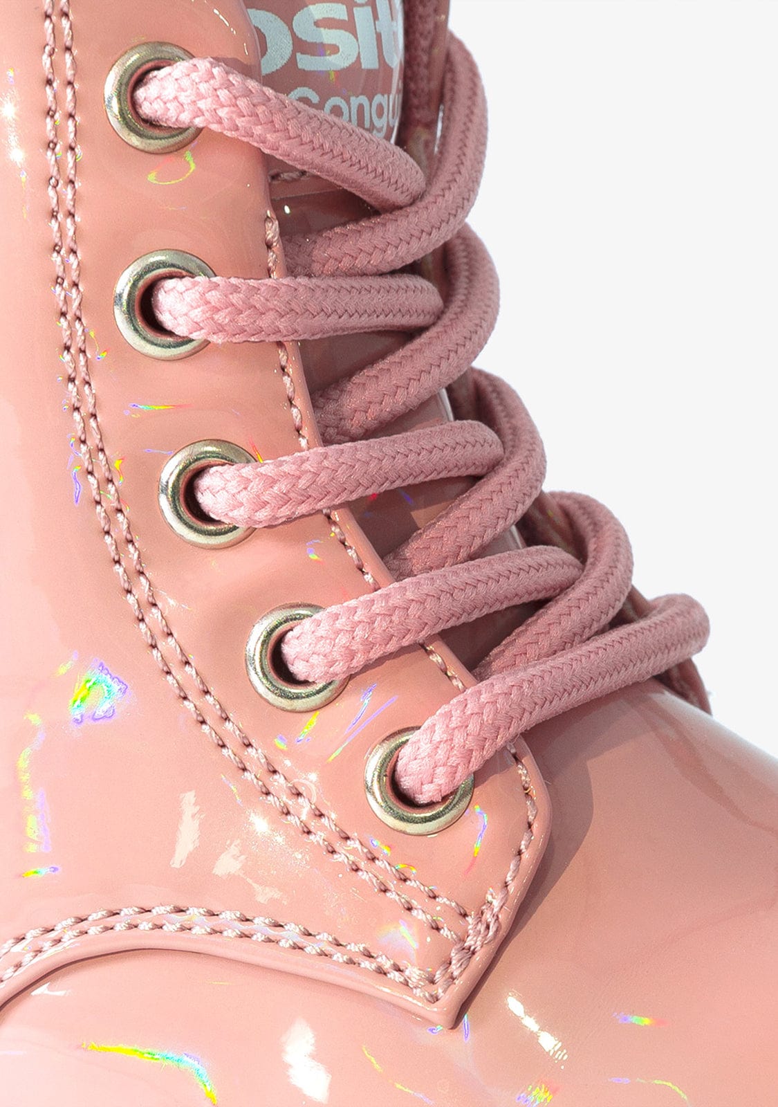 OSITO Shoes Baby's Pink Iridescent Combat Boots