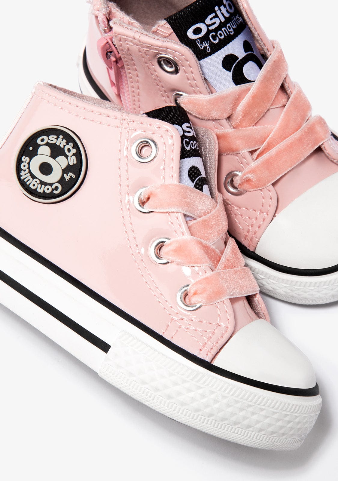 OSITO Shoes Baby's Pink Patent Leather Hi-Top Sneakers