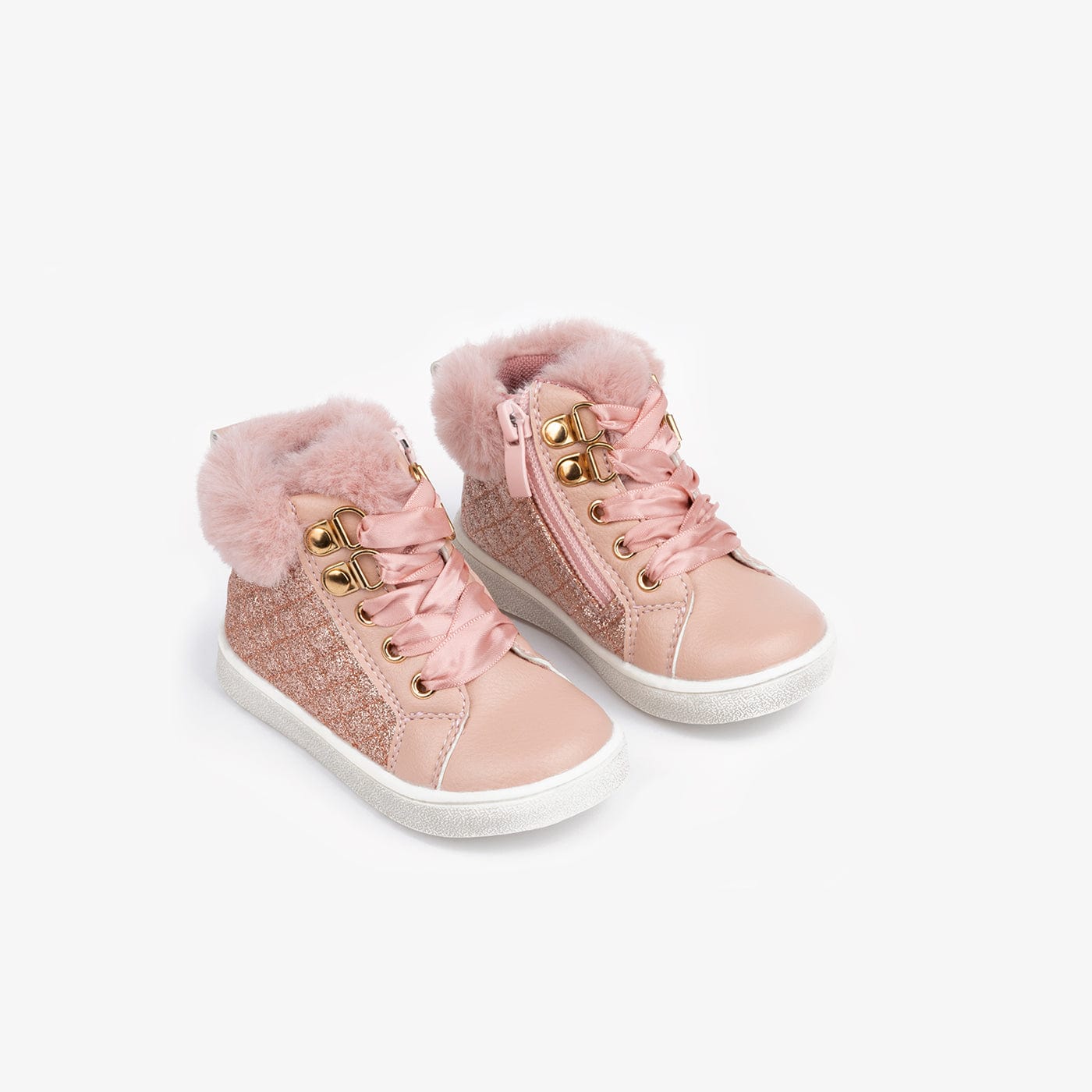 OSITO Shoes Baby's Pink Quilted Ankle Boots Napa