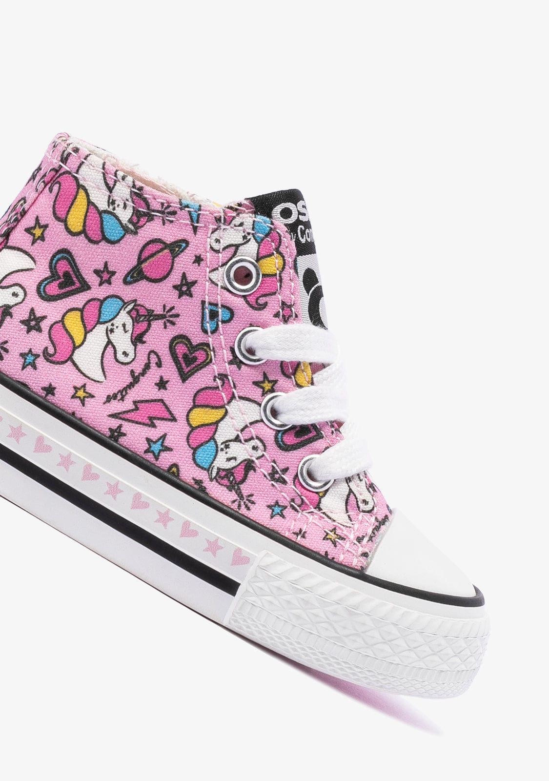 OSITO Shoes Baby's Pink Unicorn Hi-Top Sneakers Canvas
