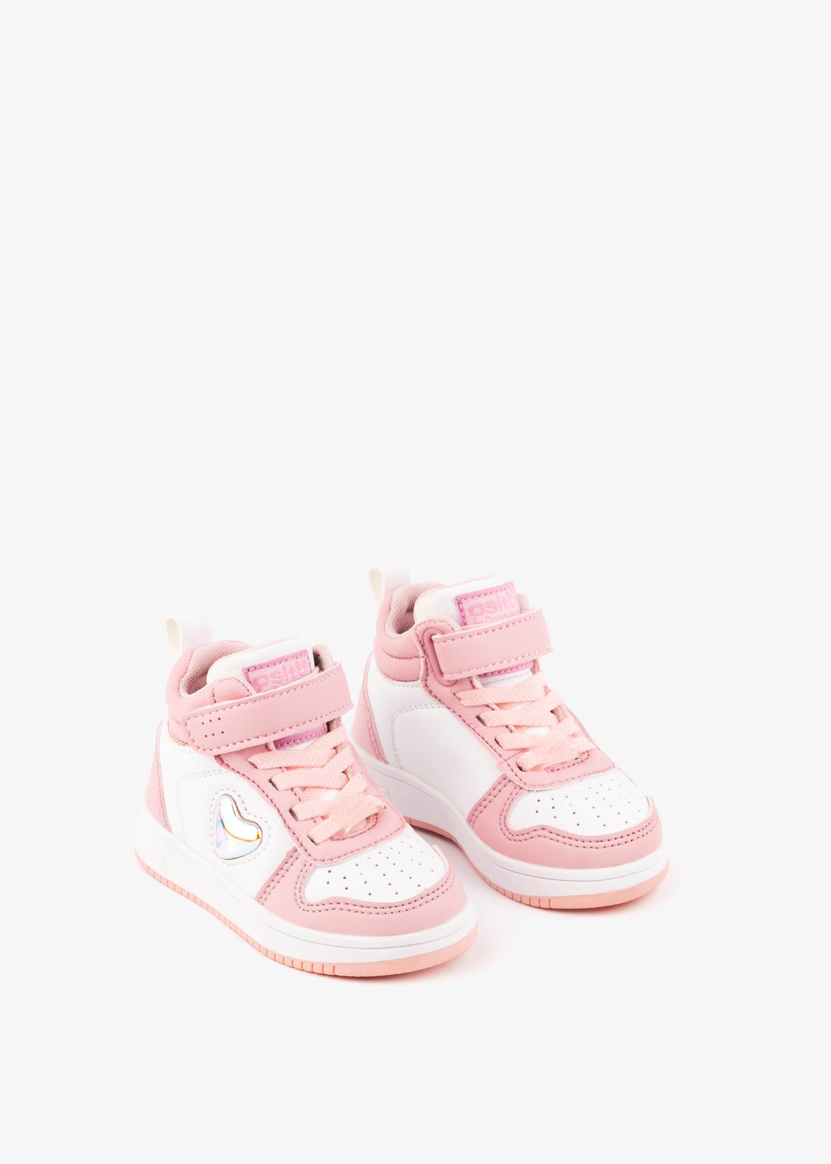 OSITO Shoes Baby's Pink / White With Lights Hi-Top Sneakers
