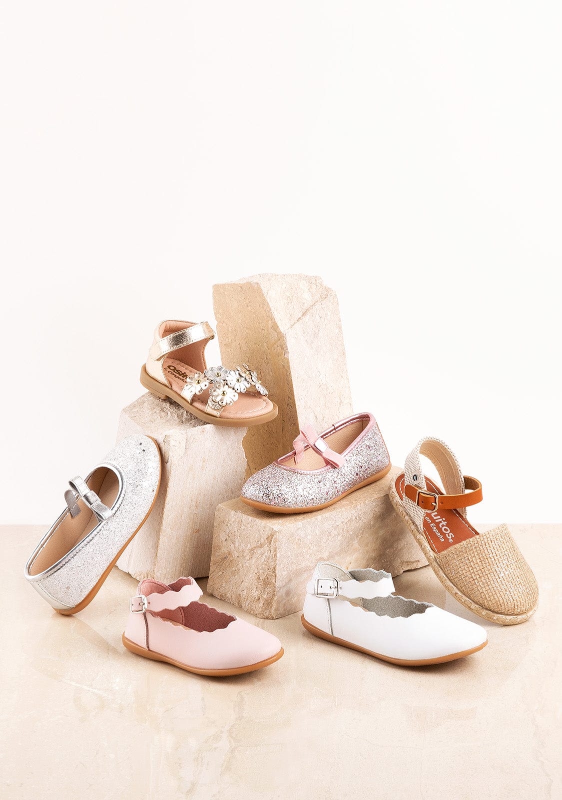 OSITO Shoes Baby's Platinum Daisy Leather Sandals