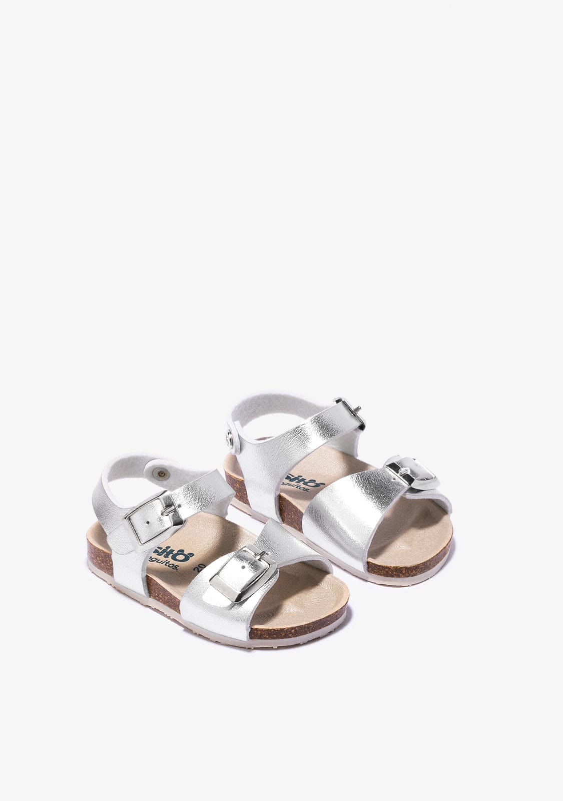 OSITO Shoes Baby's Silver Bio Sandals Metallized