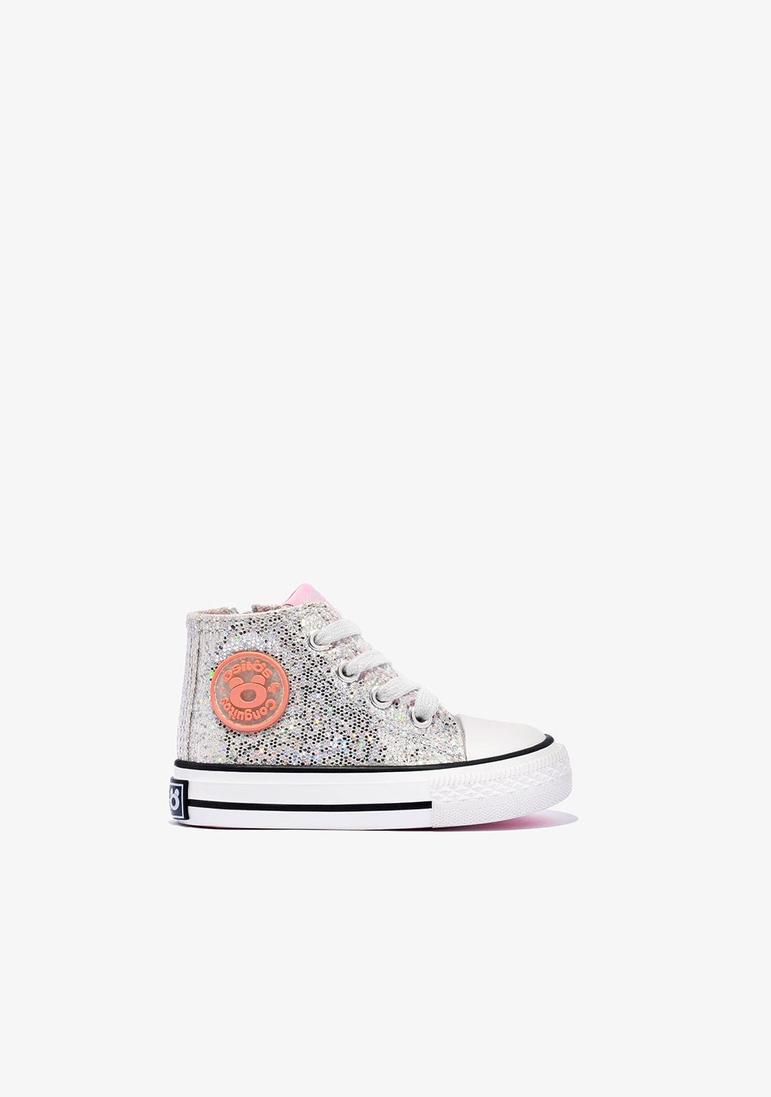 OSITO Shoes Baby's Silver Glitter Hi-Top Sneakers