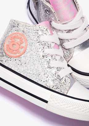 OSITO Shoes Baby's Silver Glitter Hi-Top Sneakers