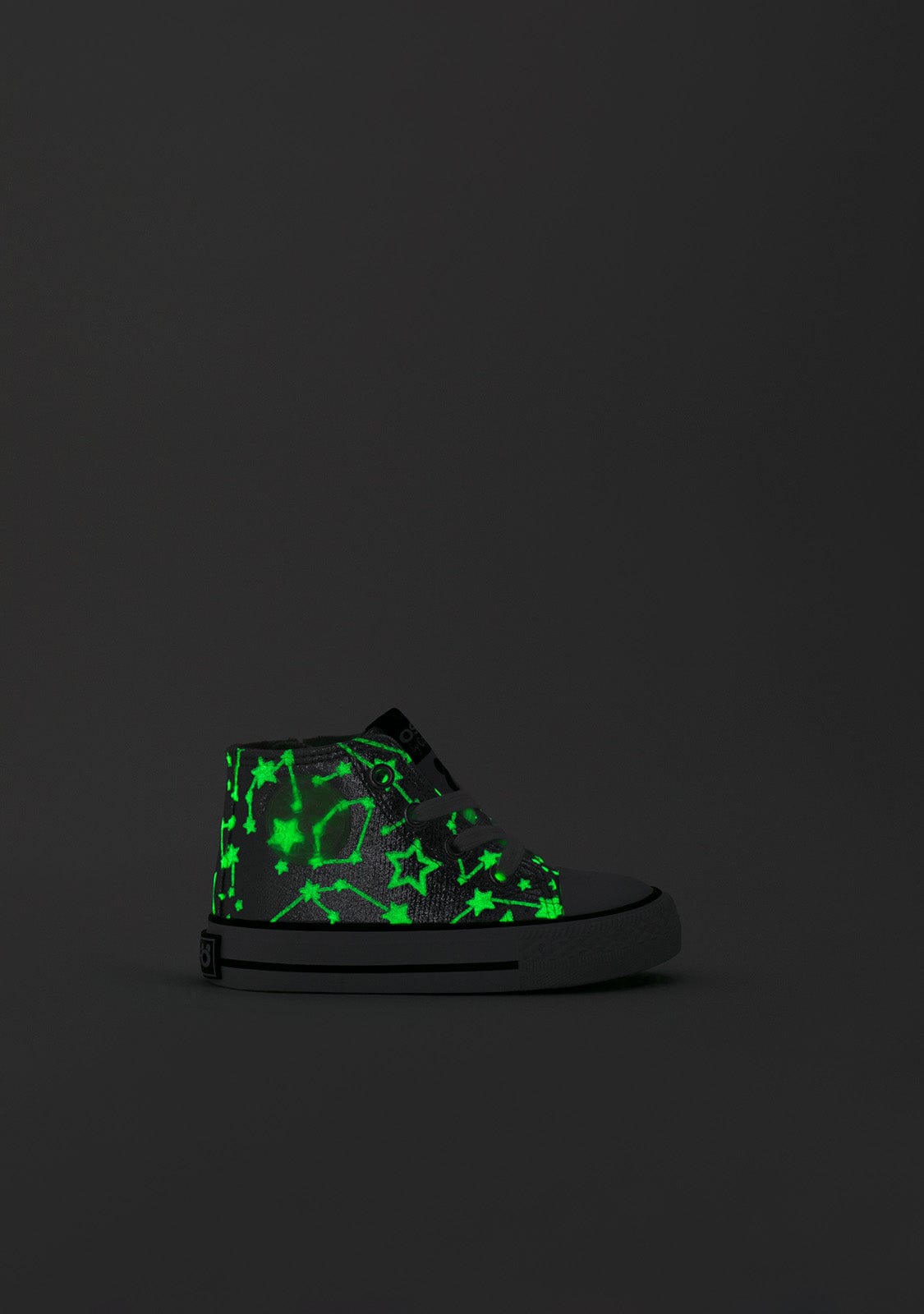 OSITO Shoes Baby's Silver Glows in the Dark Stars Hi-Top Sneakers