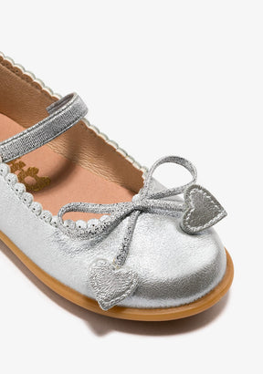 OSITO Shoes Baby's Silver Metallized Ballerinas