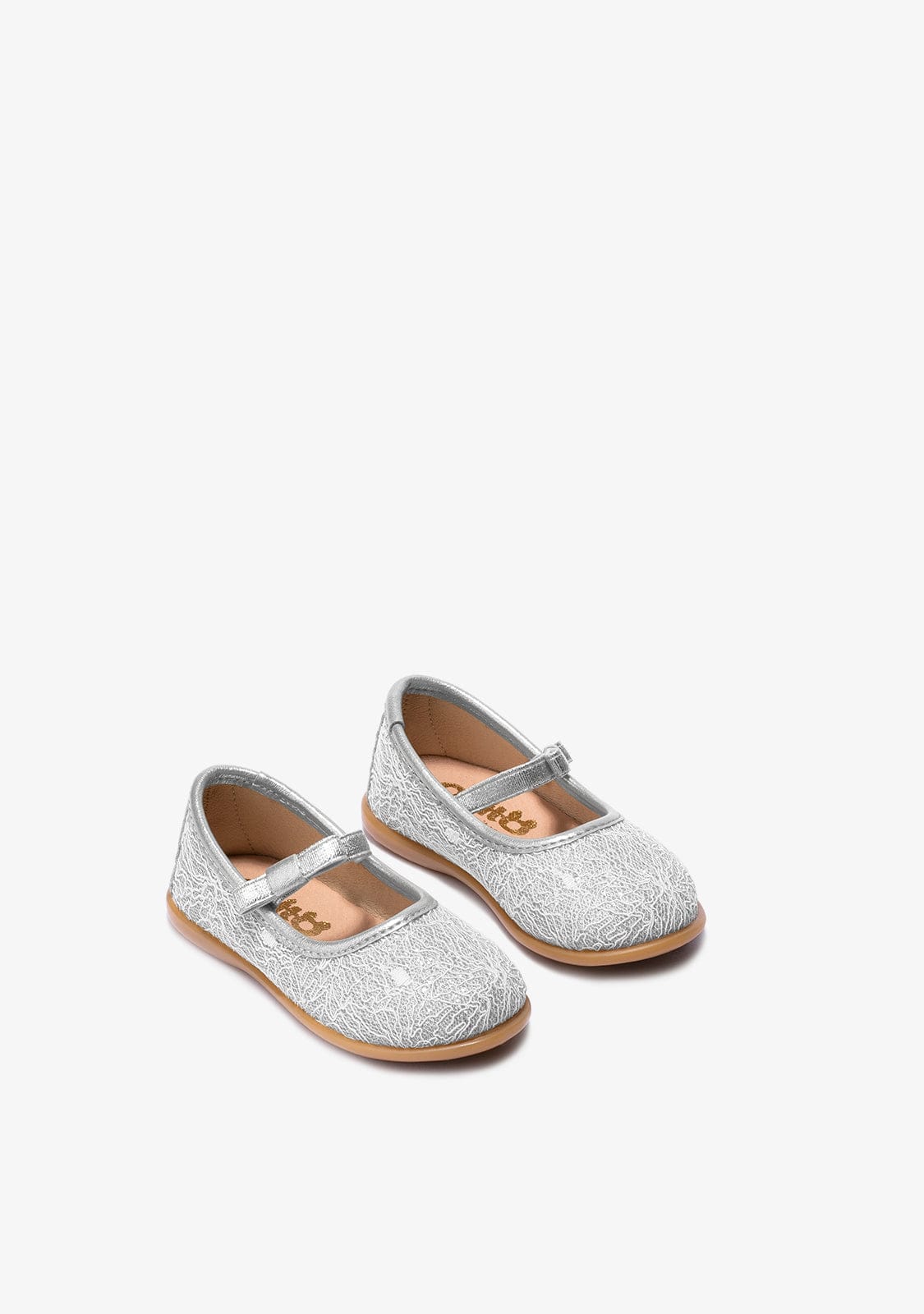 OSITO Shoes Baby's Silver Metallized Texture Ballerinas