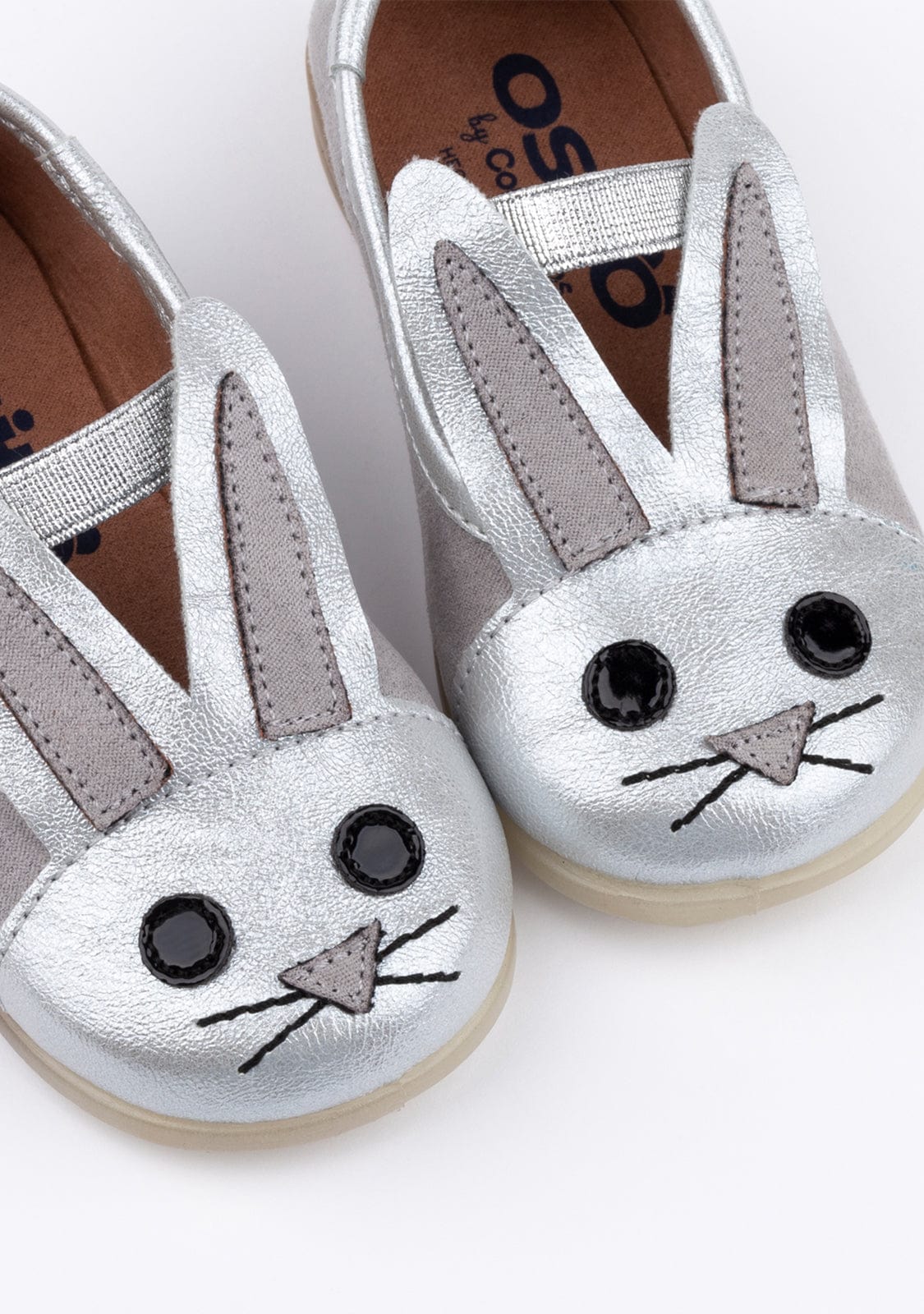 OSITO Shoes Baby's Silver Rabbit Glows in the Dark Ballerinas