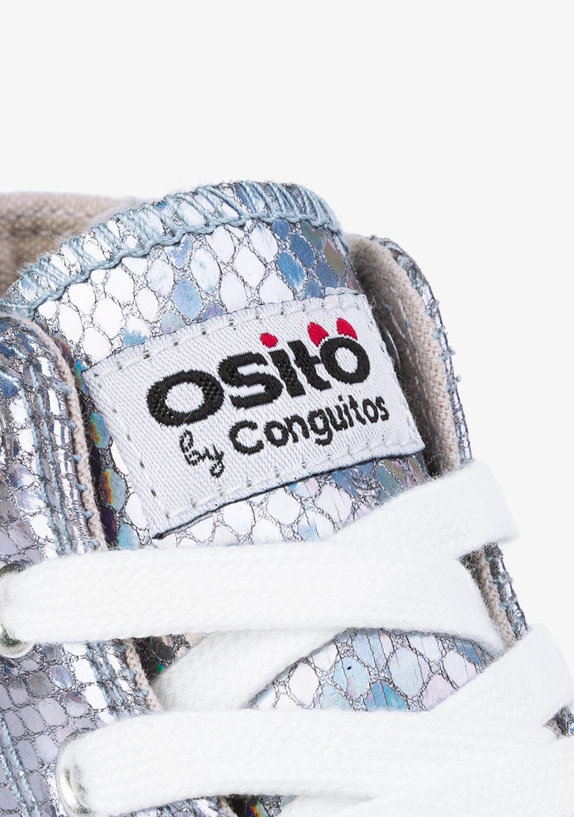 OSITO Shoes Baby's Silver Snake Hi-Top Sneakers Metallized