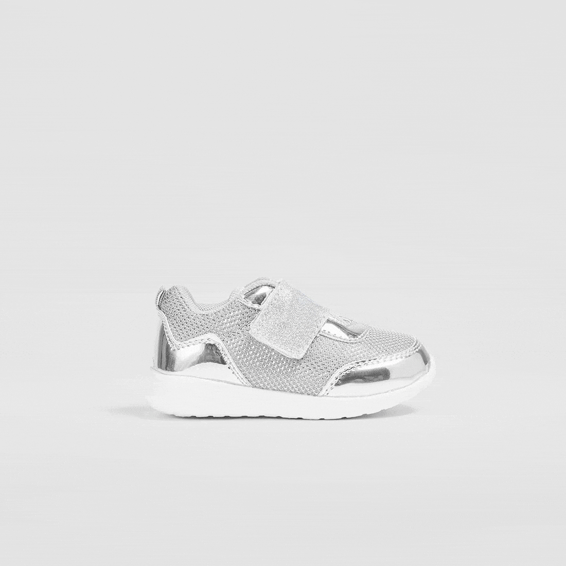 OSITO Shoes Baby's Silver Sneakers with Led Lights