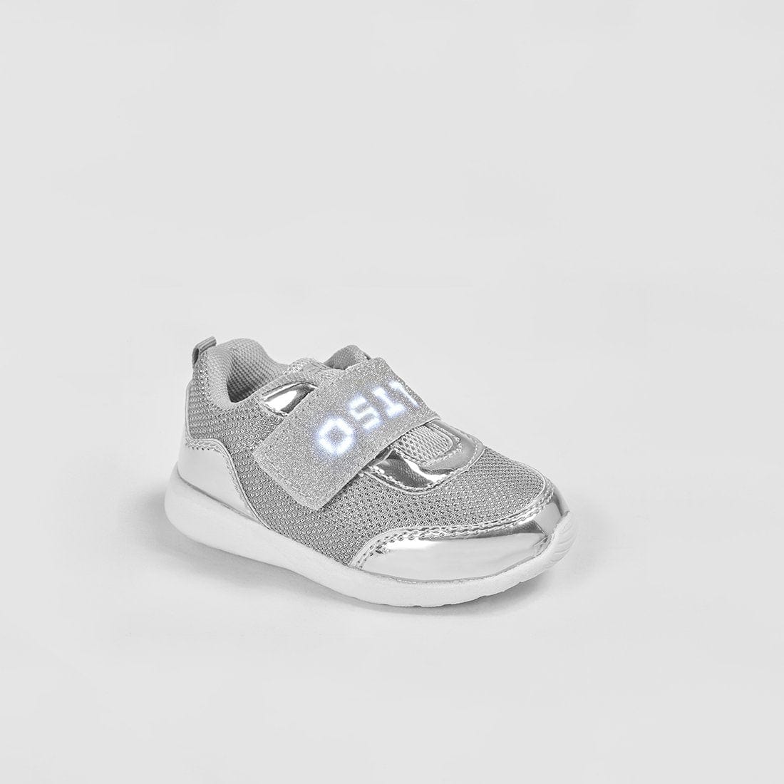 OSITO Shoes Baby's Silver Sneakers with Led Lights