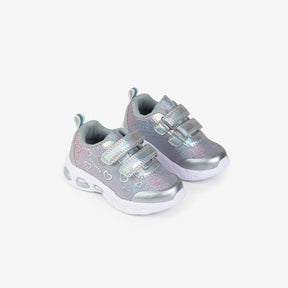 OSITO Shoes Baby's Silver Sneakers with Lights
