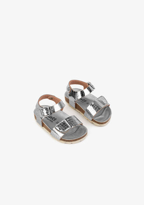 OSITO Shoes Baby's Silver Velcro Bio Sandals