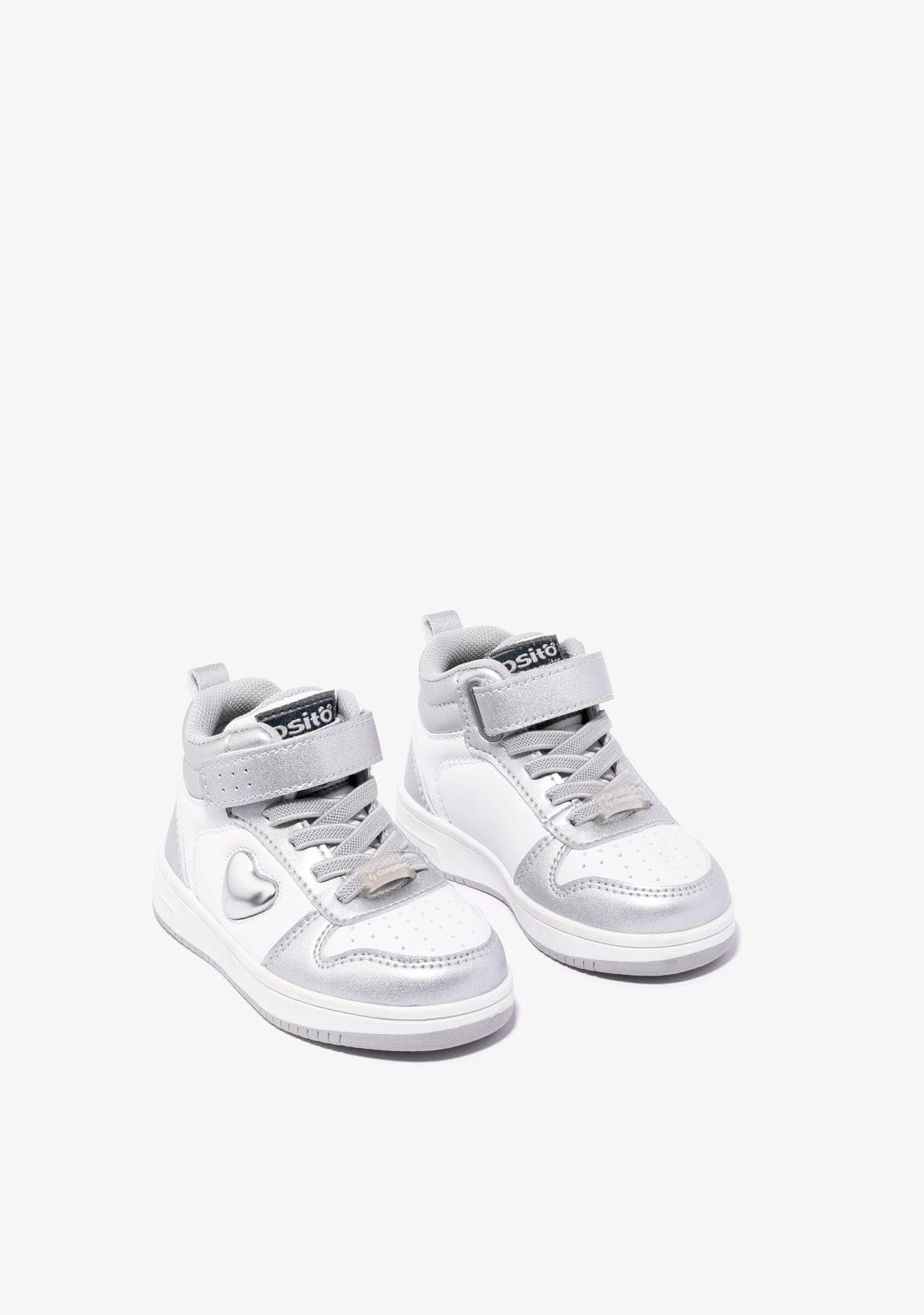 OSITO Shoes Baby's Silver / White With Lights Hi-Top Sneakers