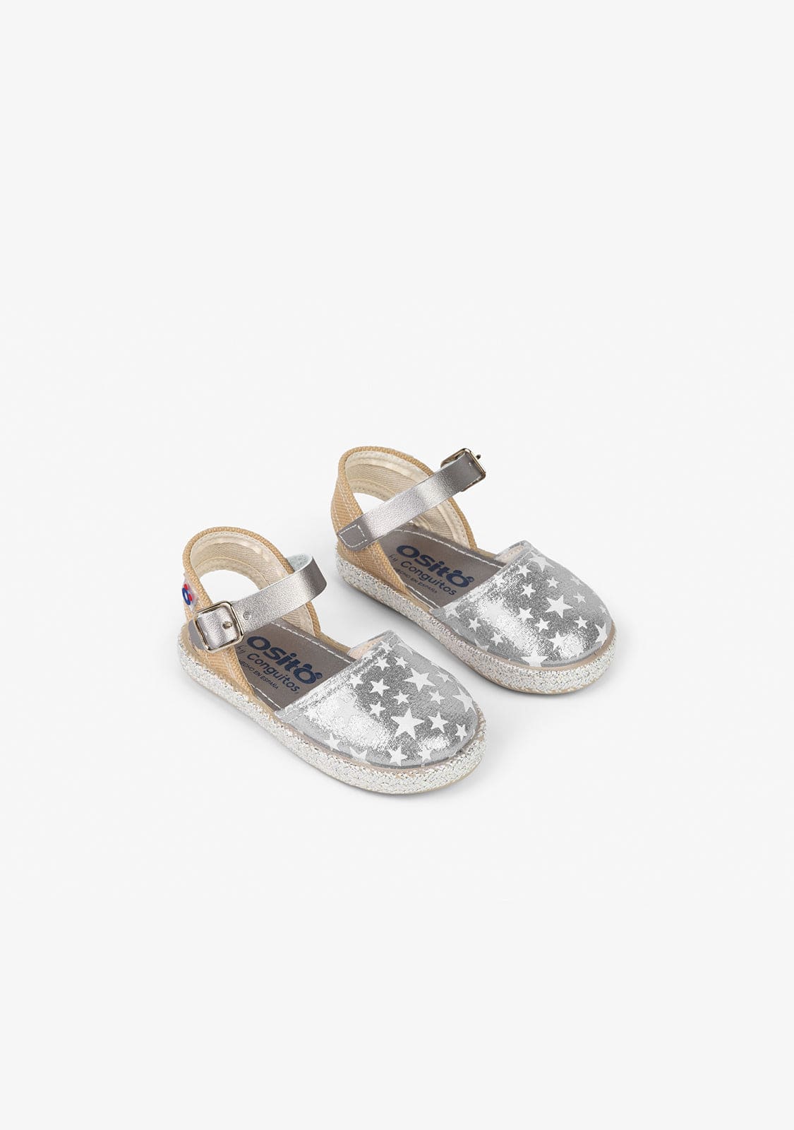 OSITO Shoes Baby's Star Silver Glow Espadrilles