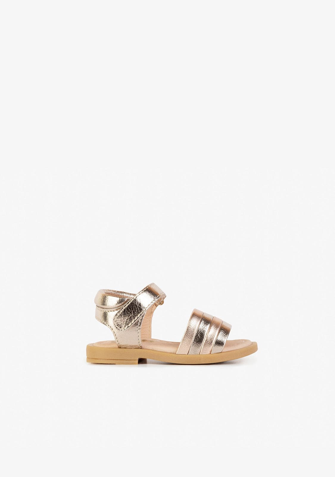 OSITO Shoes Baby's Stripes Platinum Leather Sandals