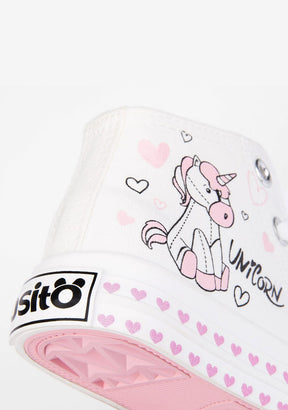 OSITO Shoes Baby's Unicorn Print Hi-Top Sneakers