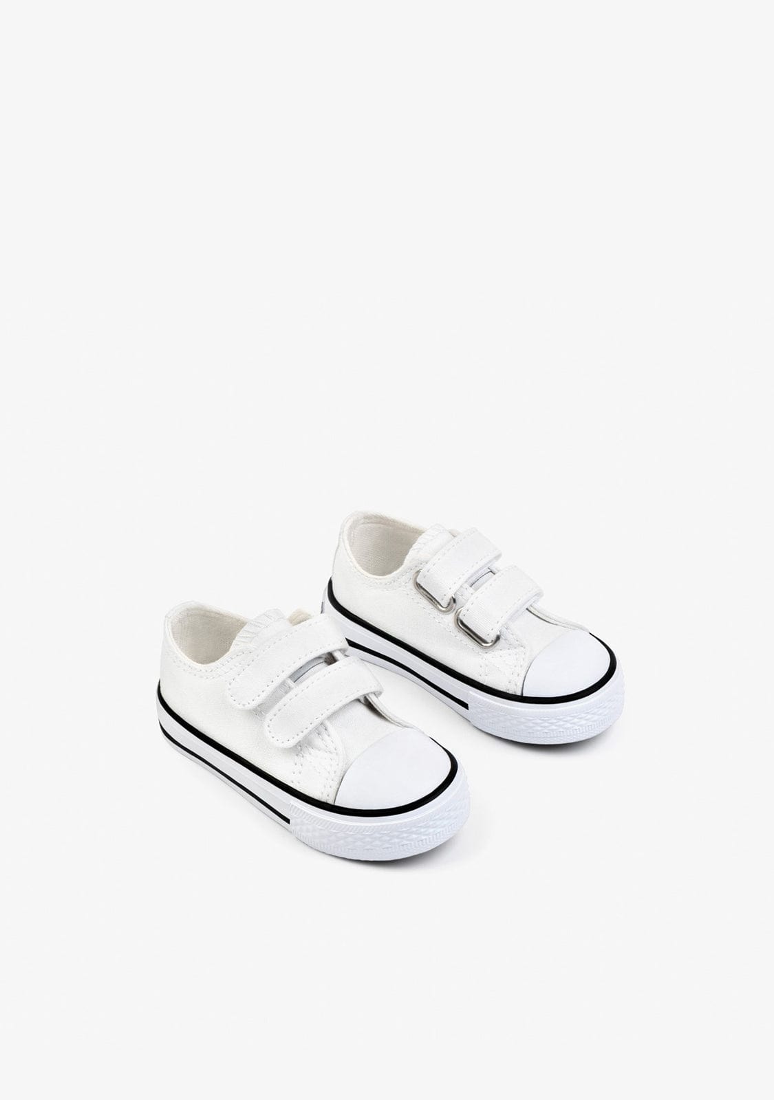 OSITO Shoes Baby's White Adherent Strips Sneakers Canvas