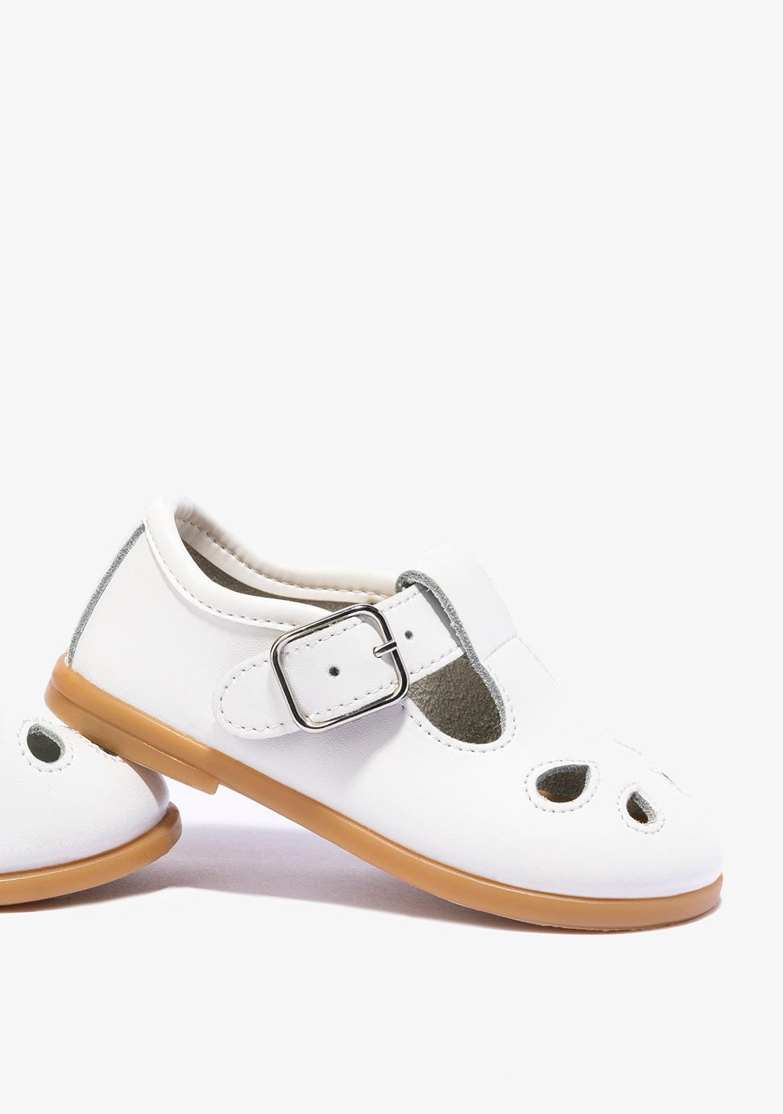 OSITO Shoes Baby's White Buckle Shoes Napa