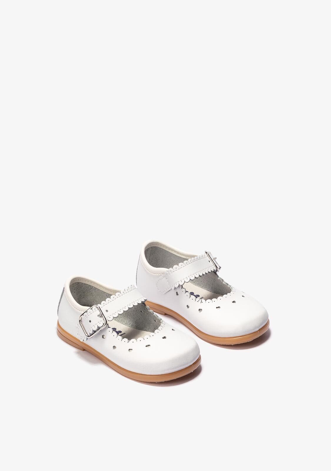 OSITO Shoes Baby's White Buckle Waves Shoes Napa