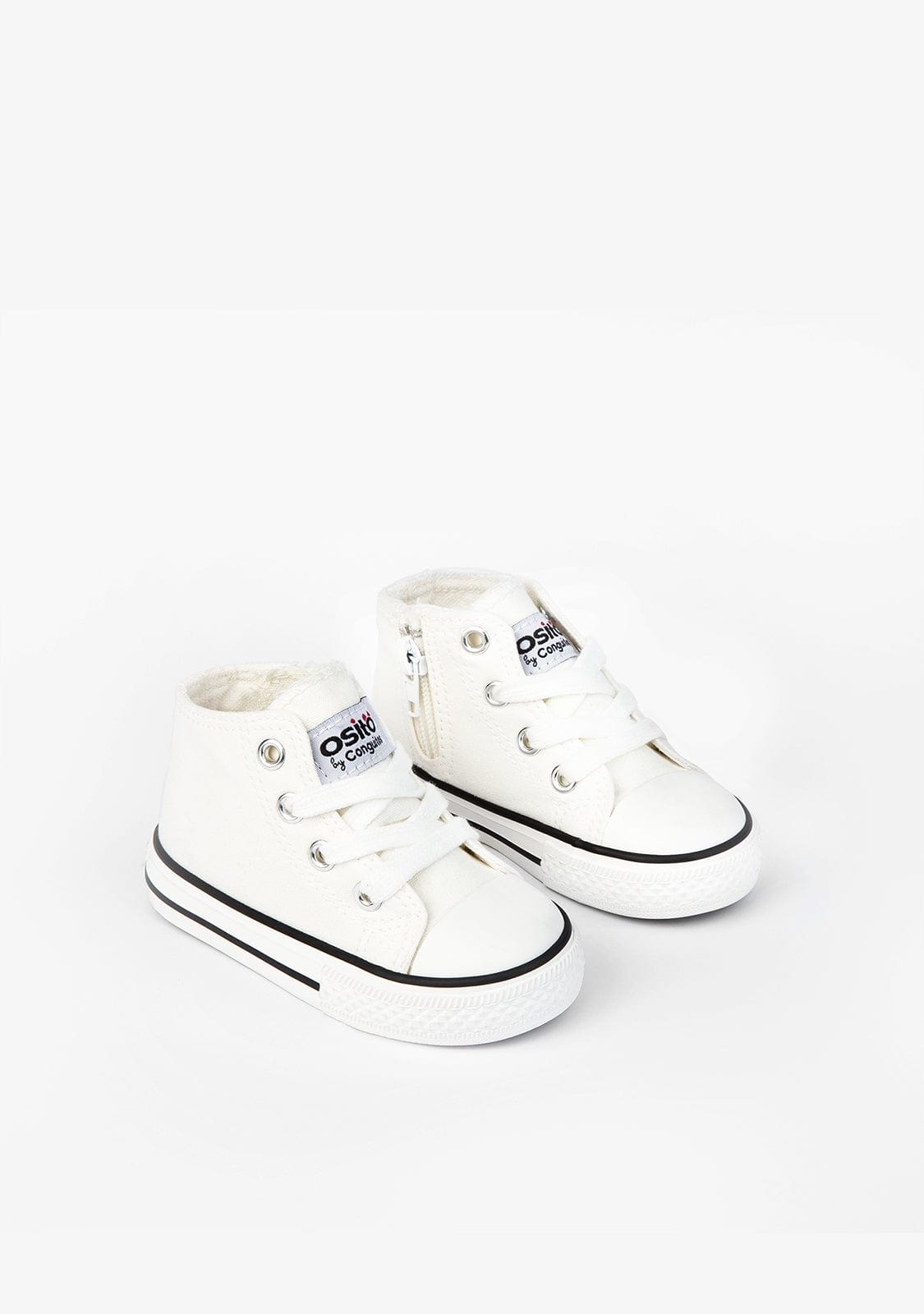 OSITO Shoes Baby's White Cord Hi-Top Sneakers Canvas