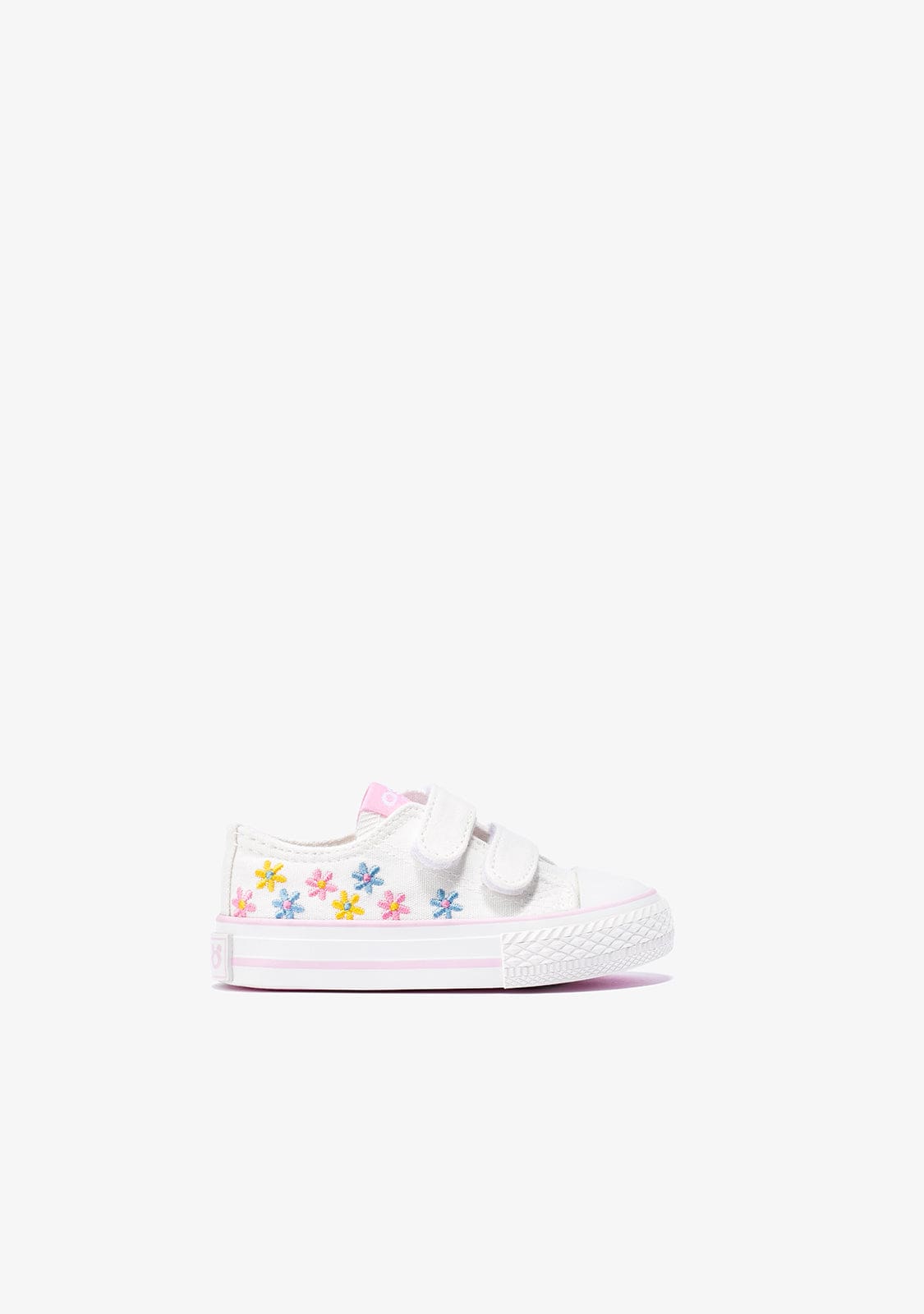 OSITO Shoes Baby's White Flowers Sneakers Canvas