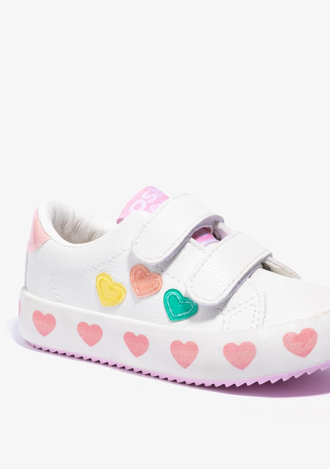 OSITO Shoes Baby's White Heart Sneakers Napa