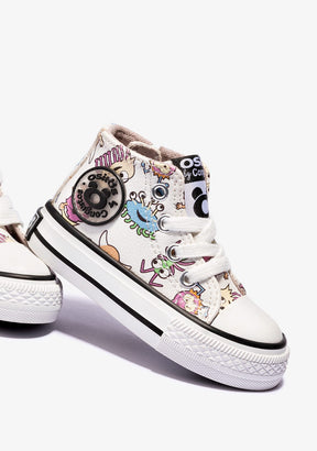OSITO Shoes Baby's White Monsters Hi-Top Sneakers
