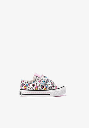 OSITO Shoes Baby's White Unicorn Sneakers Canvas