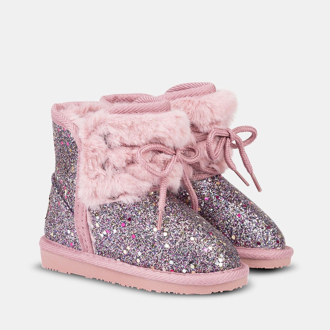 OSITO Shoes Botas Australianas de Bebé Glitter Pelo Fucsia